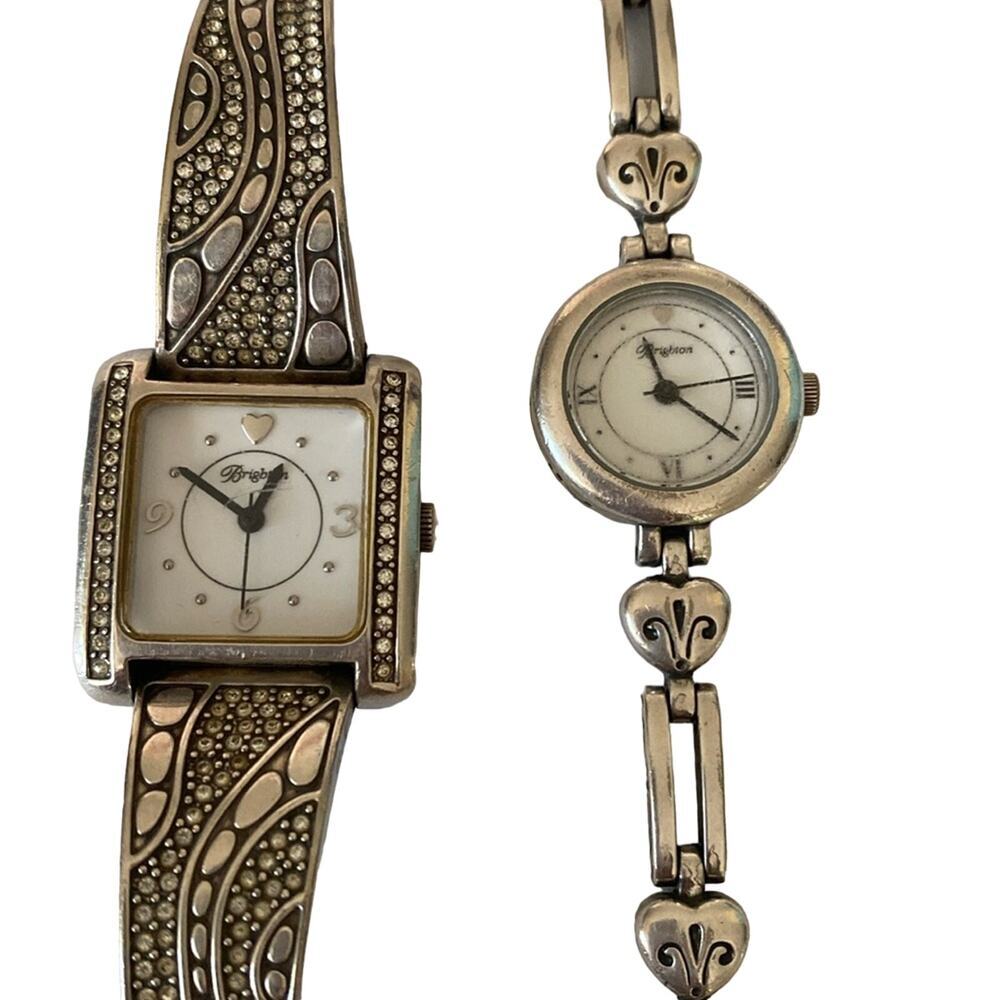 Brighton San Dimas and‎ Pompeii silver etched link watches